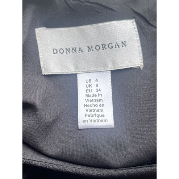 Donna Morgan Black Sheath Dress With Ruffle Sleeves US 4 - Picture 5 of 6